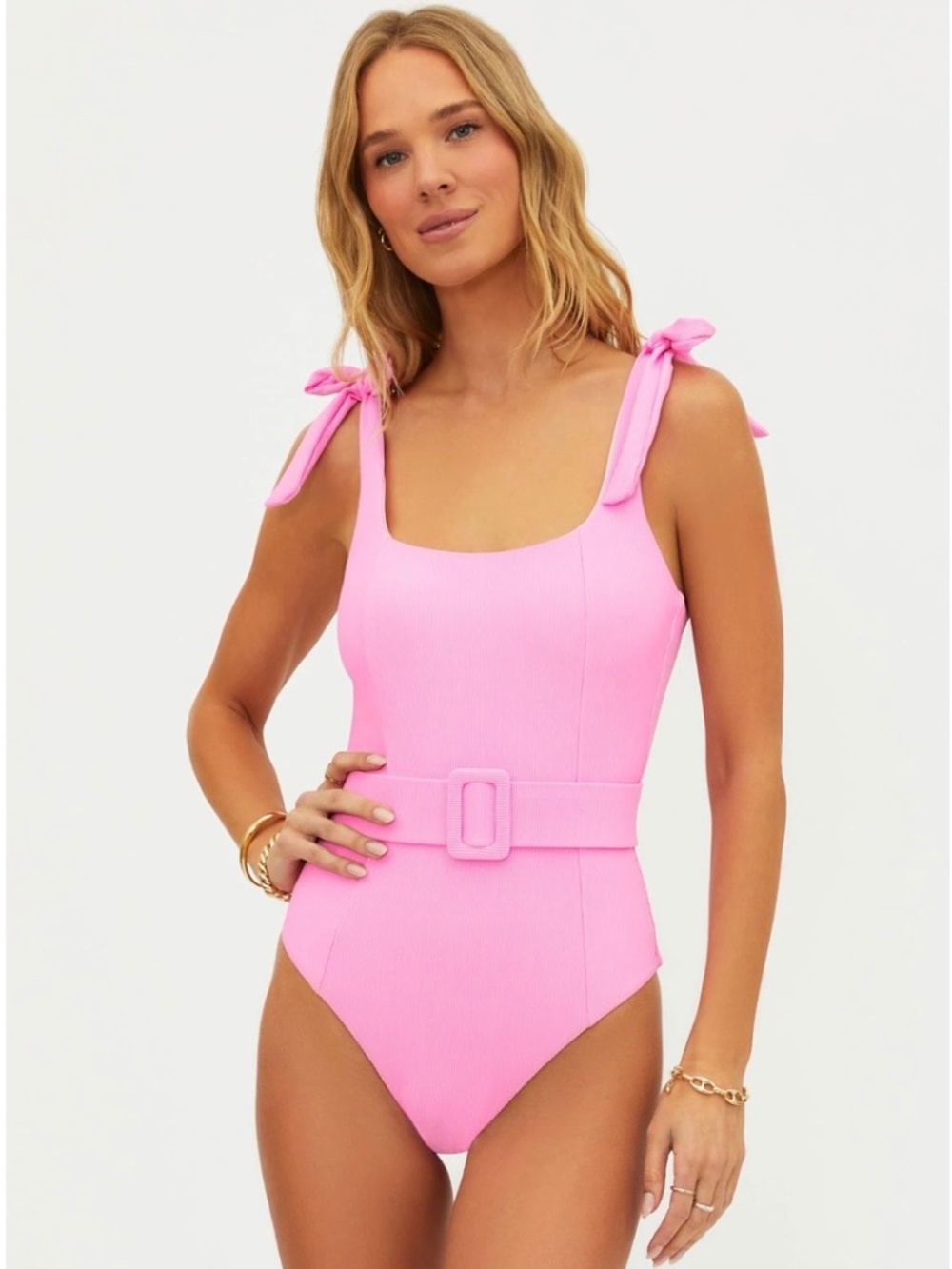 BEACH RIOT Women's Sydney One Piece Swimsuit Prism Pink - Sz Small